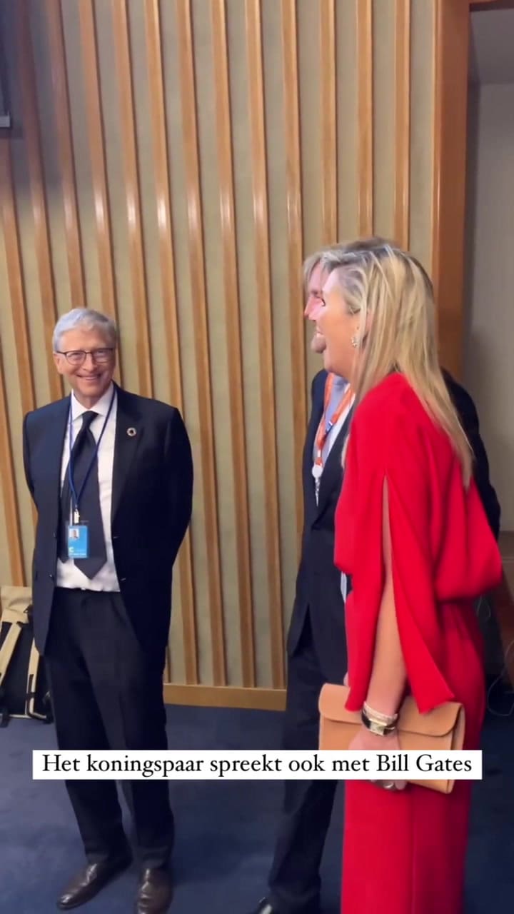 Así fue el encuentro de la reina Máxima con Bill Gates en Nueva York