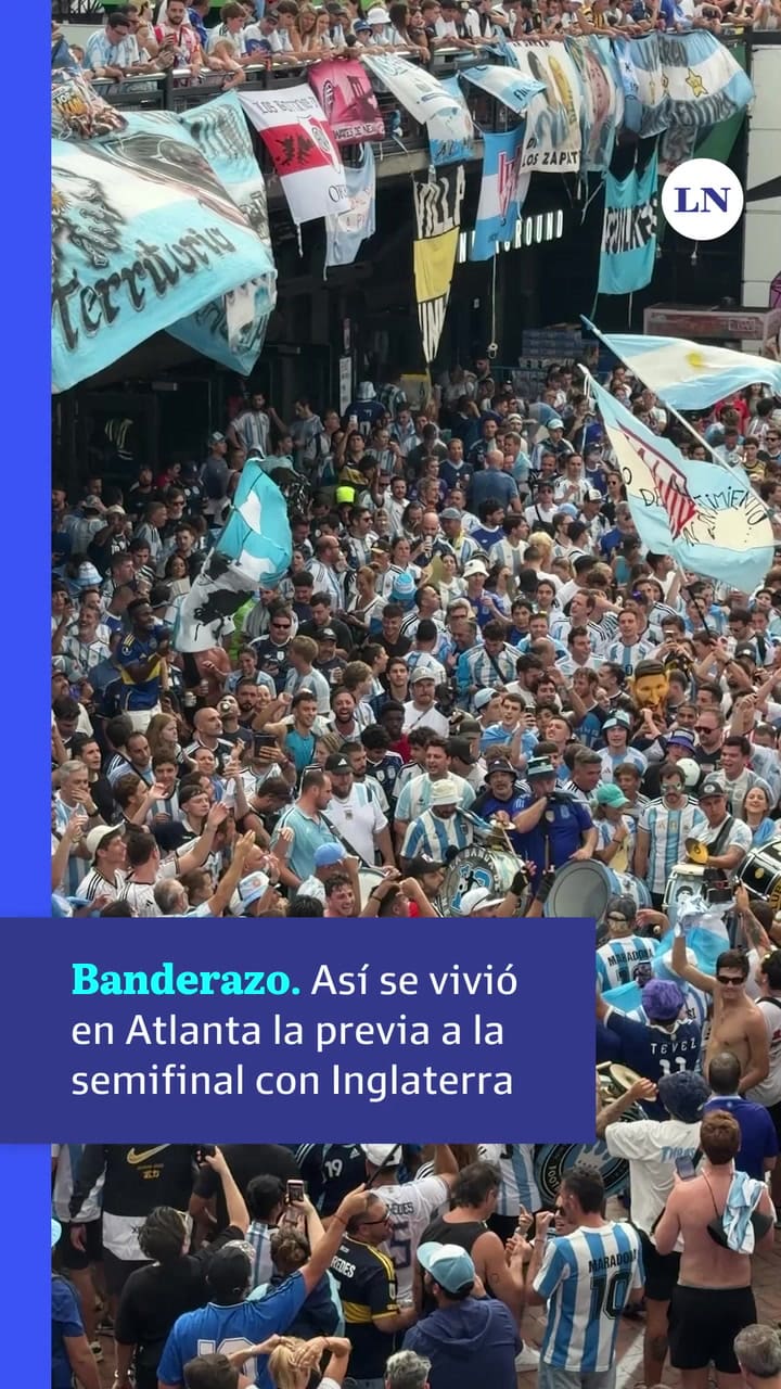 Las imágenes del banderazo argentino en Atlanta en la previa al duelo contra Inglaterra por las semifinales del Mundial