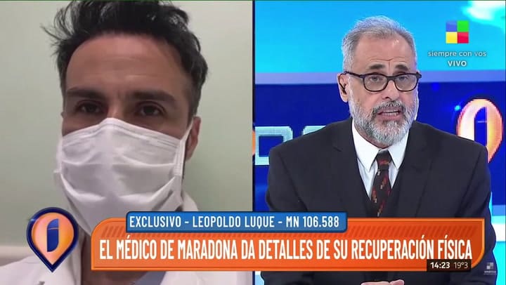 Habló el médico de Diego Maradona sobre la salud del astro: 'No tiene grises' - Fuente: América TV