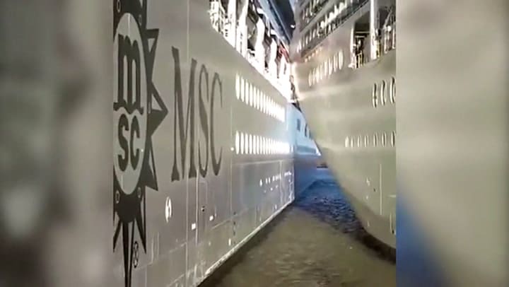 Choque de cruceros en el Puerto de Buenos Aires - Gentileza Prefectura
