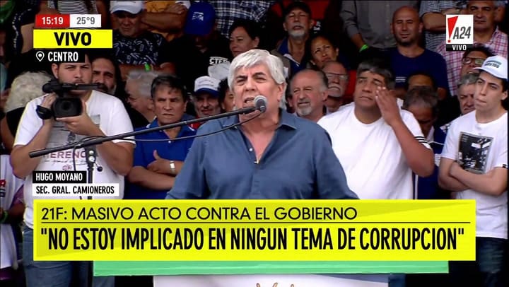 Moyano: 'Los han engañado con la reparación histórica. Se ríen de nosotros'