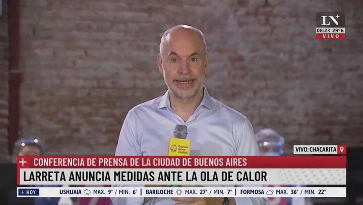 Larreta anuncia medidas ante la ola de calor