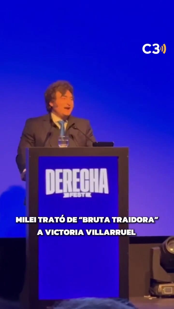 Milei llamó "bruta traidora" a Villarruel (video de Cadena 3)