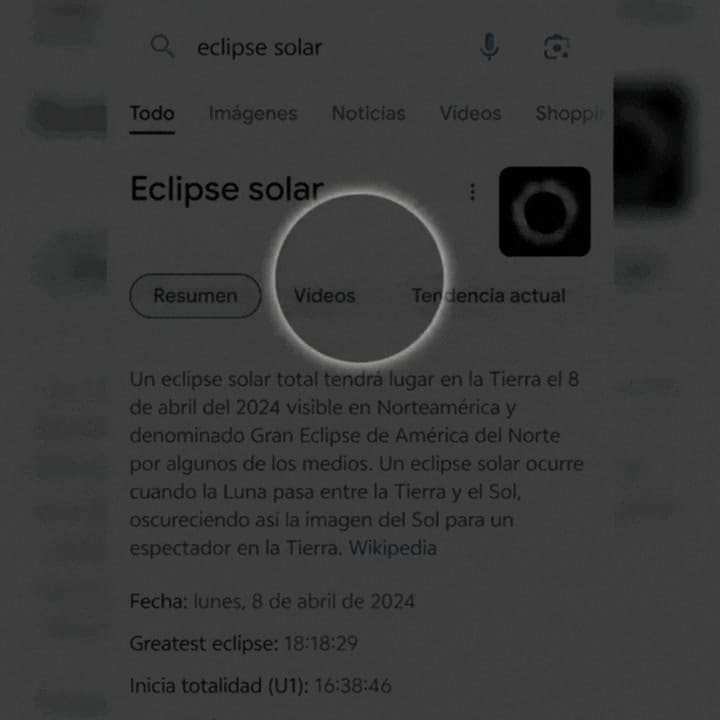 El eclipse solar total tiene lugar el 8 de abril