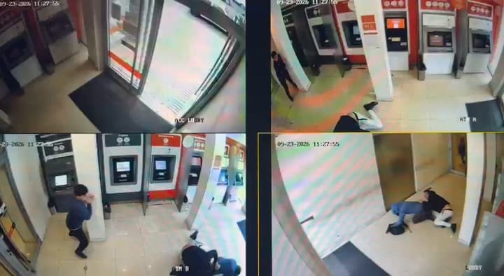 Así fue el forcejeo en el banco de La Matanza