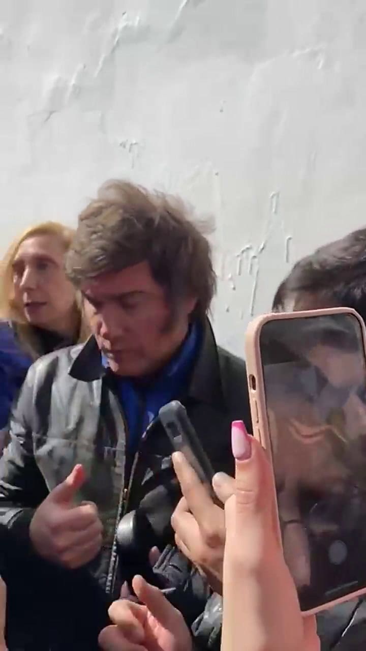 Milei yendo a votar
