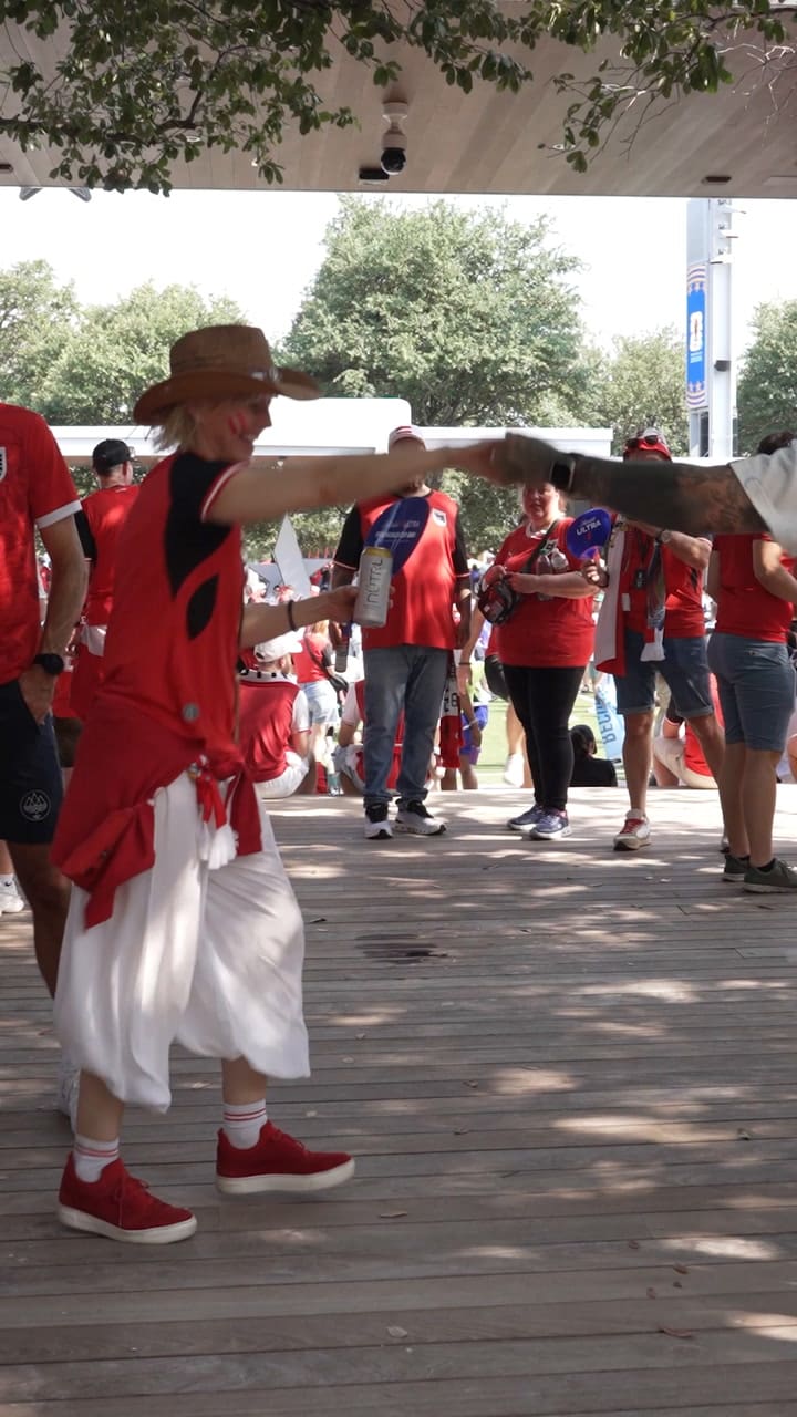 La hinchada austriaca en la previa en Dallas