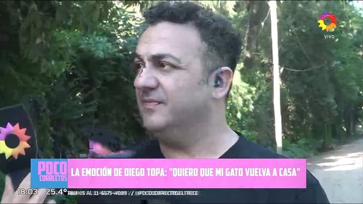 La angustia de Diego Topa, quien perdio a su gato