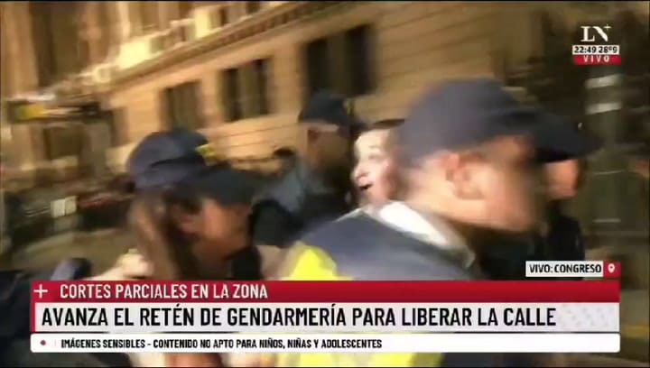 Detenidos en las inmediaciones del Congreso