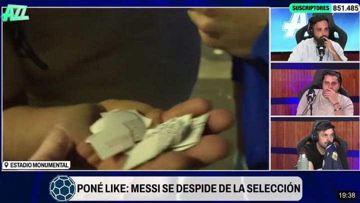 Un hincha aseguró que su ex le rompió las entradas de la despedida de Messi (Video: X @azzenstream)