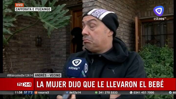 Hablaron los vecinos que encontraron al bebe denunciado como robado - Fuente: el tres tv