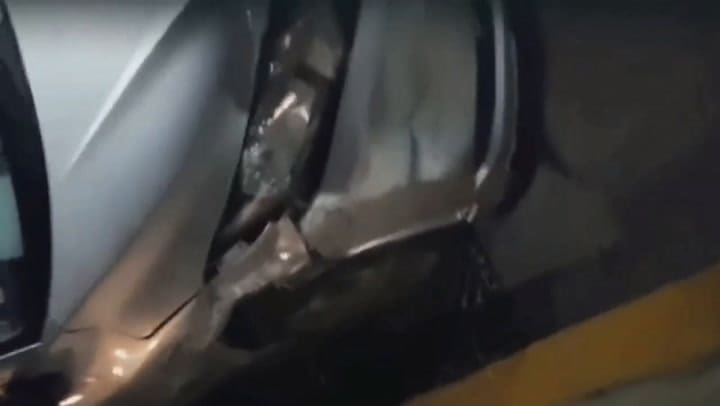 Así quedó el auto de Martín Pigna luego del robo y la persecución