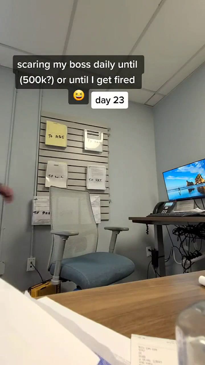 Asusta a su jefe y lo sube a TikTok