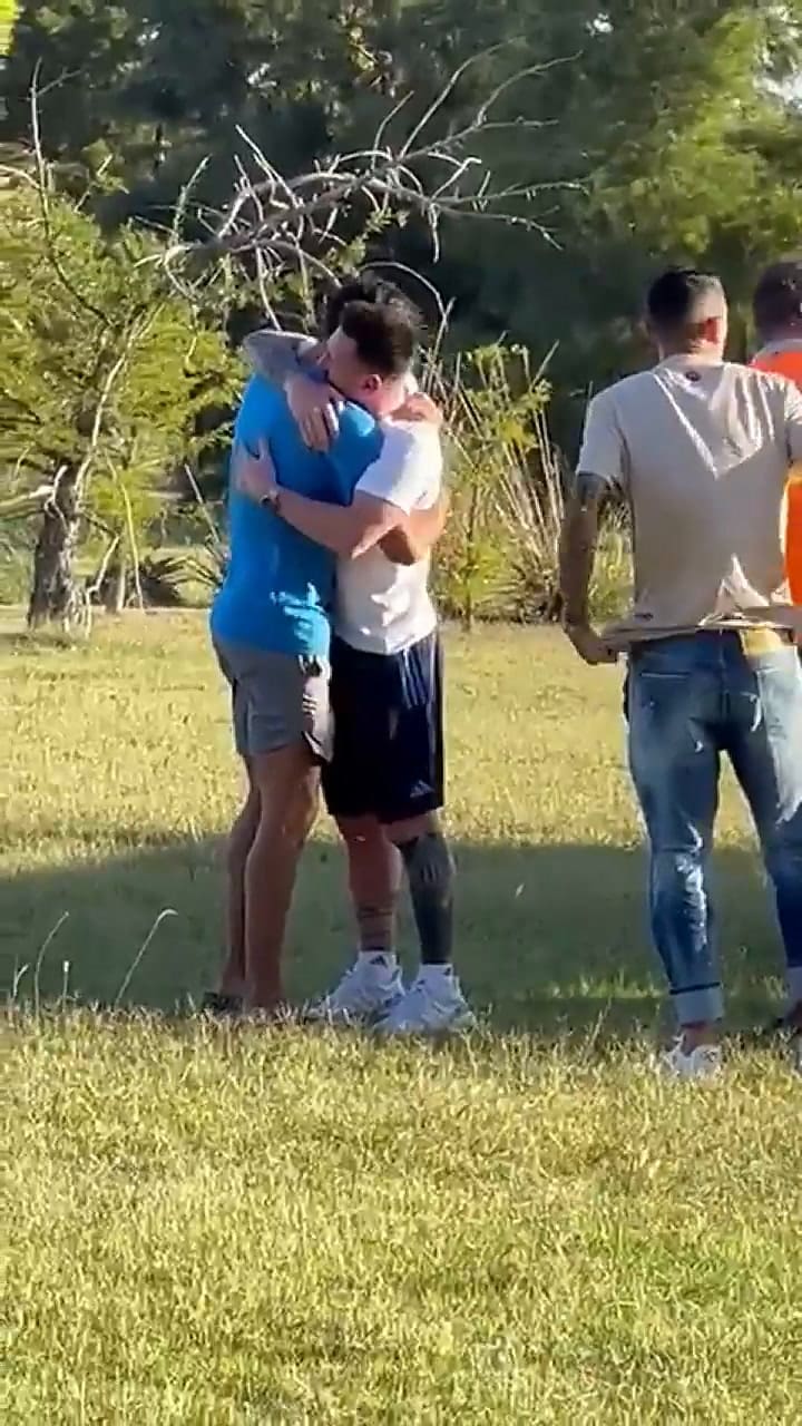 Kily González recibió a Messi y Di María en Rosario.