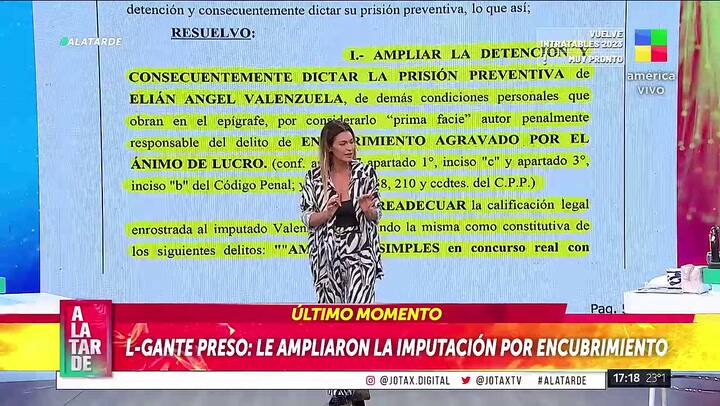 Aseguran que L-Gante habría aumentado 15 kilos desde que está en la cárcel