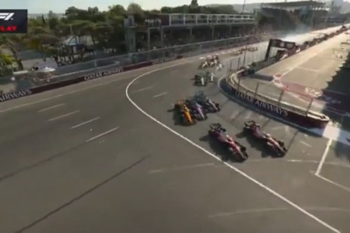 Triple Choque Entre Colapinto, Gasly Y Norris