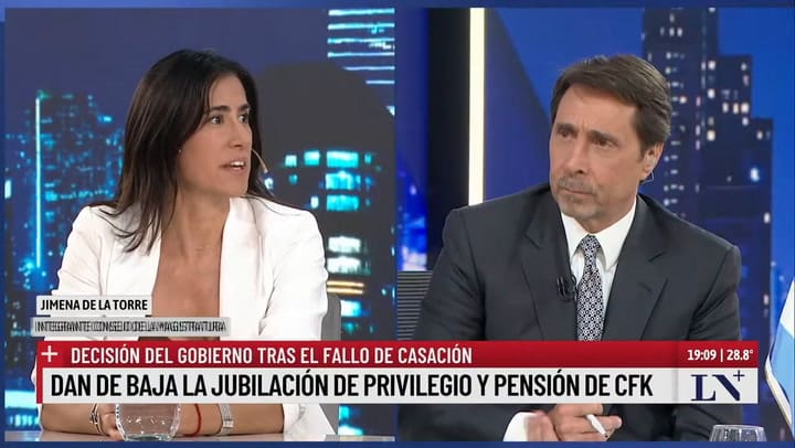 Cristina apuntó contra Milei por la jubilación de privilegio
