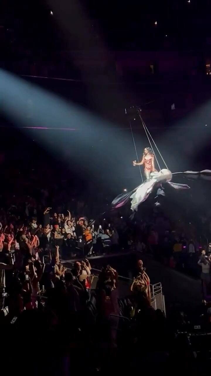 El susto de Katy Perry en uno de sus shows