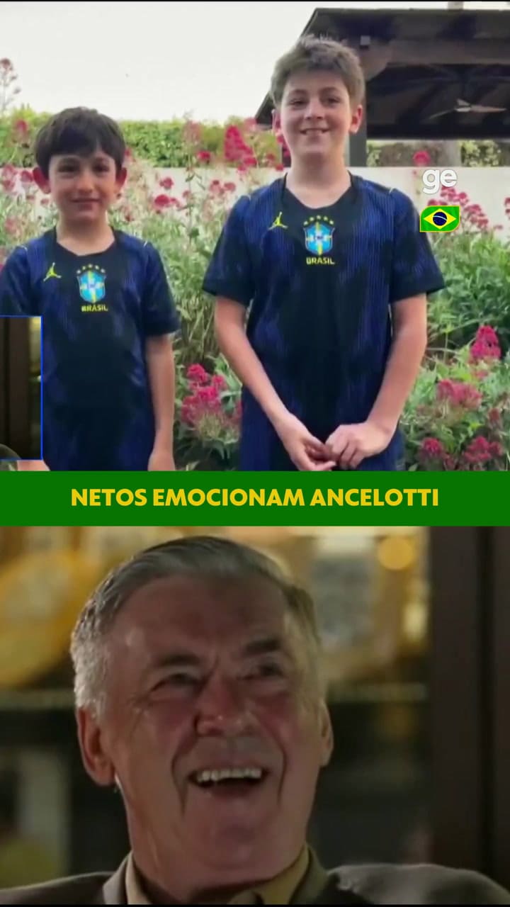 Carlo Ancelotti recibió el saludo de sus nietos y se emocionó
