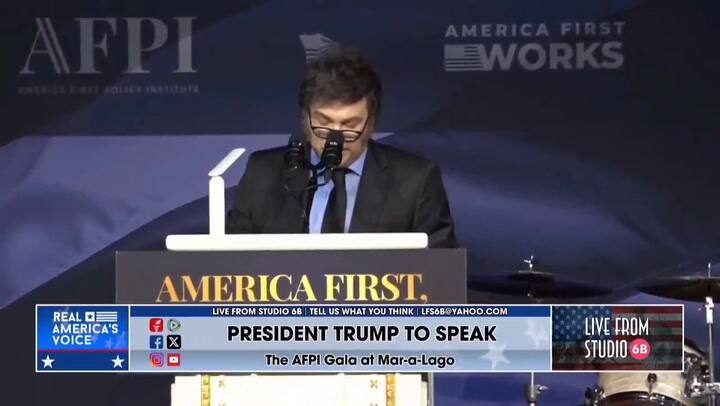 El abrupto cierre del discurso de Milei en la gala de Mar-a-Lago