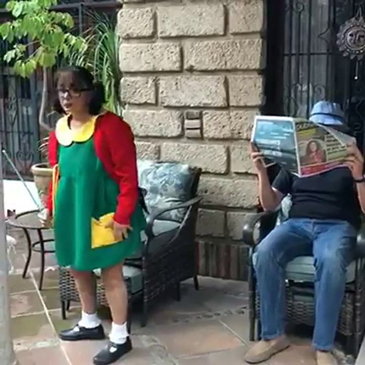 María Antonieta de las Nieves recreó una conocida escena como La Chilindrina - Fuente: Facebook