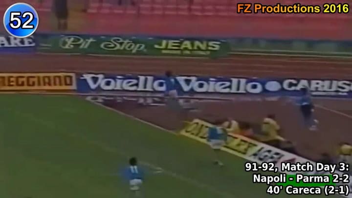 15 goles en 33 partidos: Careca llevó al Napoli al 4to lugar