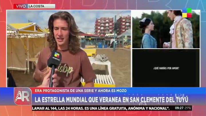 Es actor de una serie europea de Netflix, se alejó de la fama y hoy trabaja como carpero en San Clemente del Tuyú