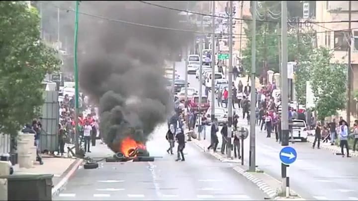 Manifestaciones y disturbios en la Franja de Gaza - Fuente: Twitter