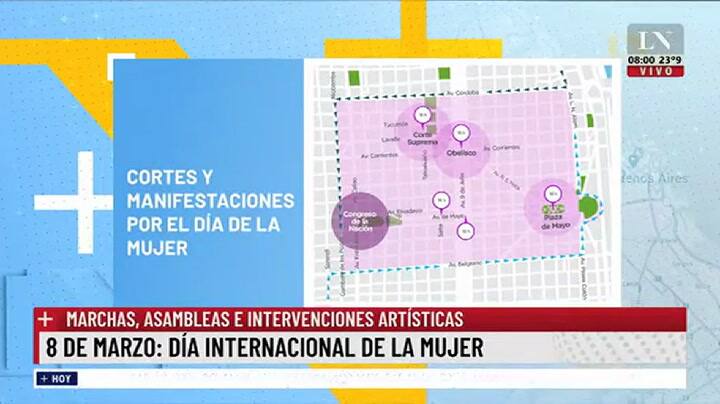 8 de marzo: marchas, asambleas e intervenciones artísticas