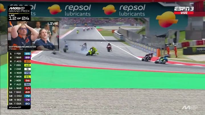 El accidente de Alex Márquez en el MotoGP de Montmeló