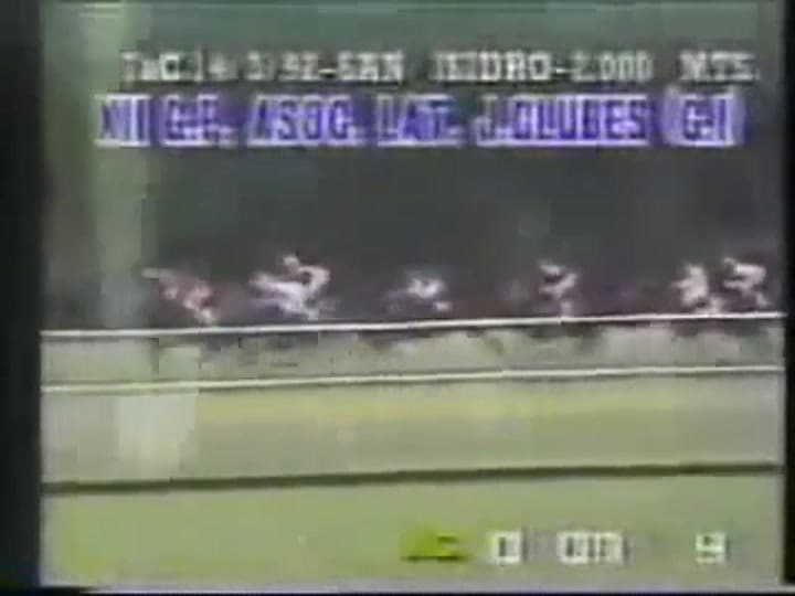 Pablo Falero en el Latinoamericano de 1992, con Potrillón