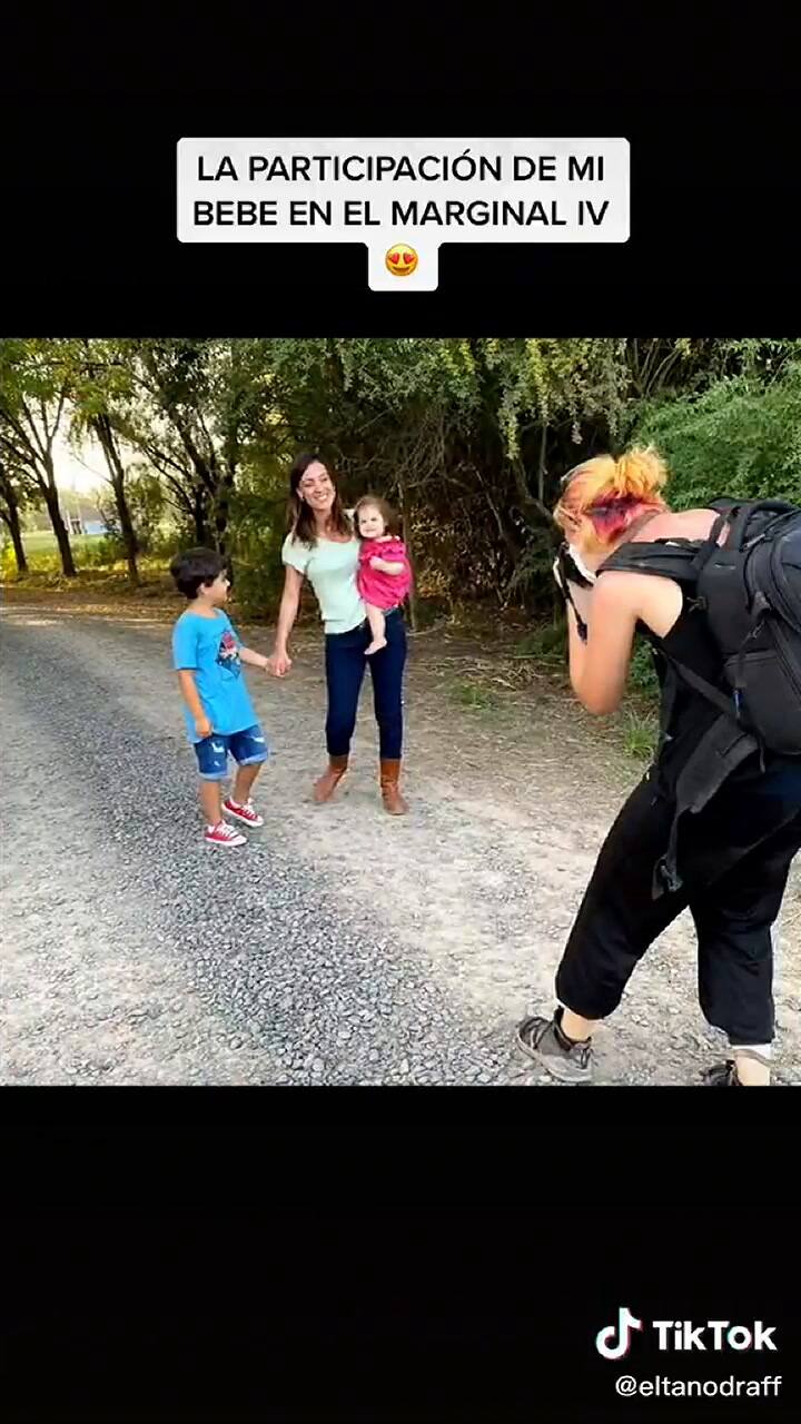 Federico Mazzei, mostró cómo Laia disfruta de la grabación de El Marginal