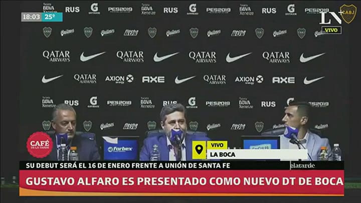 Presentación de Gustavo Alfaro como DT de Boca