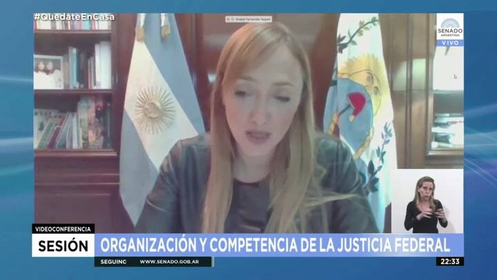La senadora del Frente de Todos Anabel Fernández Sagasti denunció amenazas contra la vicepresidenta