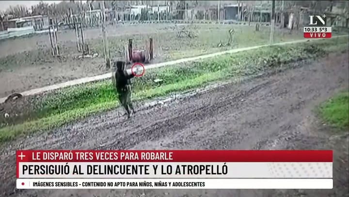 Persiguió el delincuente y lo atropelló; inseguridad en el conurbano