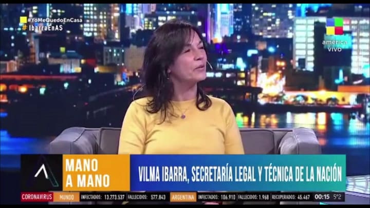 Vilma Ibarra habló sobre el proyecto del aborto - Fuente: Animales Sueltos / América TV