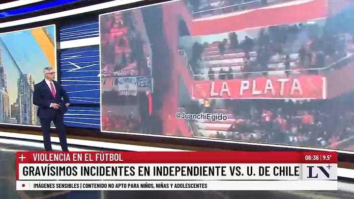 Los gravisimos incidentes en el partido entre Independiente y la U. de Chile