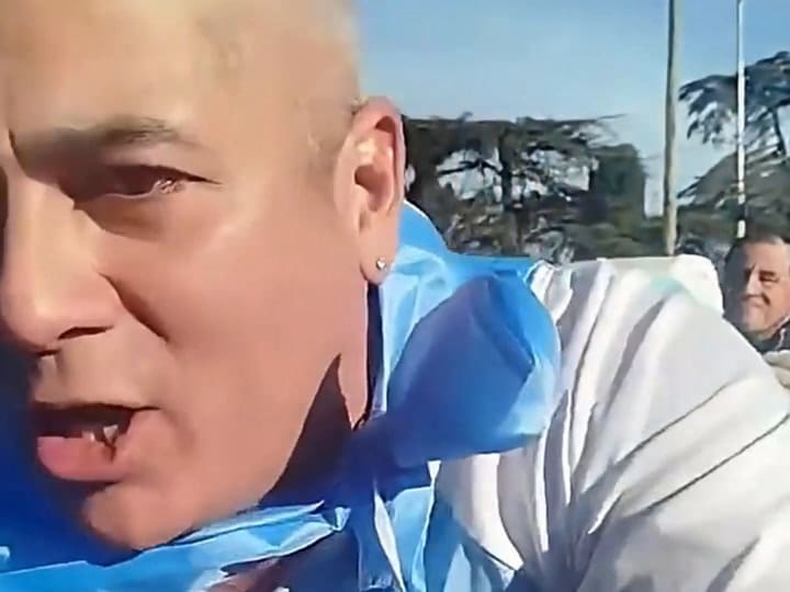 Depauli fue filmado en el festejo por la victoria de la selección argentina