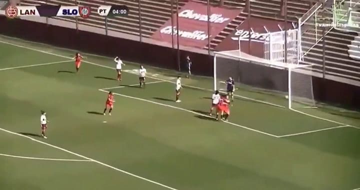 Maca Sánchez puso el 1-0 para el Ciclón - Fuente: #vamoslaspibas