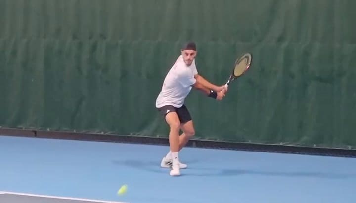 Entrenamiento De Francisco Cerúndolo Con Su Nuevo Entrenador, Nicolás Massú