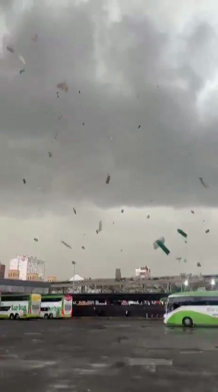 Partes de la estructura de una terminal volaron por los aires (Fuente: Red Geocientífica de Chile)