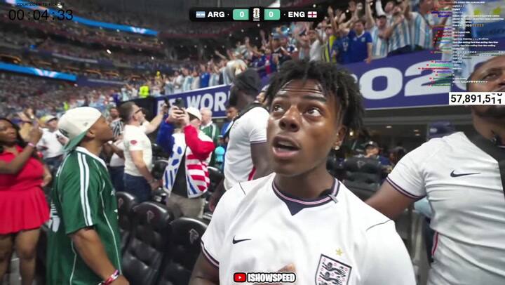 El streamer Speed apareció con la camiseta de Inglaterra en la semifinal del Mundial