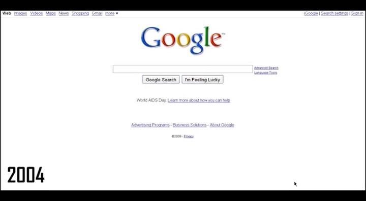 Google, de 1998 a 2016 - Fuente: YouTube
