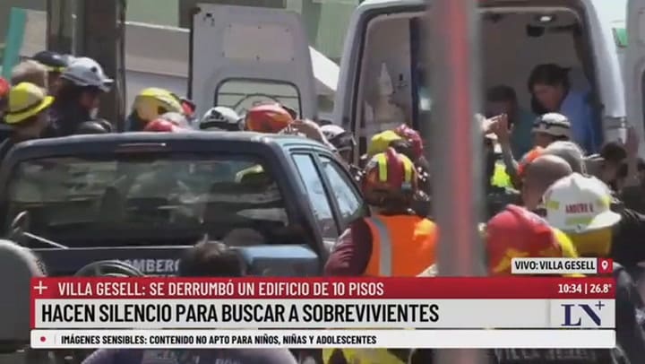 Derrumbe en Villa Gesell: rescataron a una víctima del edificio