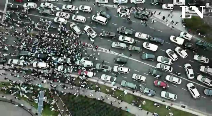 13S: el banderazo visto desde el drone de LA NACION