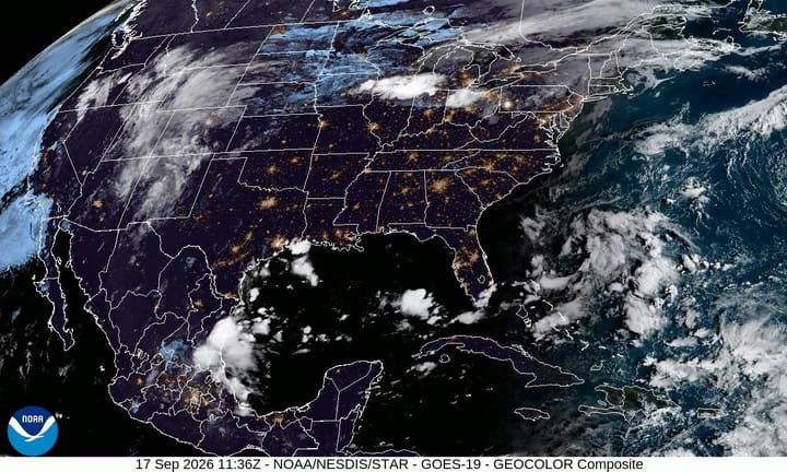 Satélite De La NOAA Sobre El Atlántico