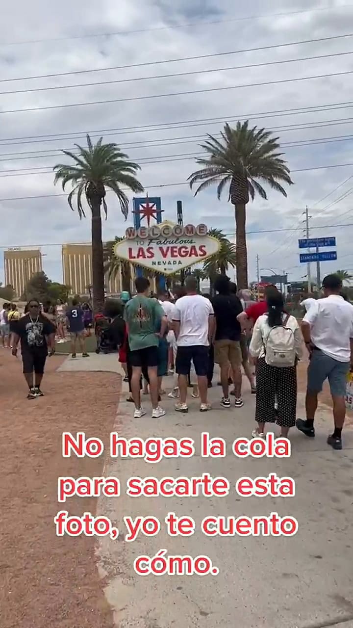 Así es el secreto de una tiktoker para sacar la mejor foto en el cartel de Las Vegas