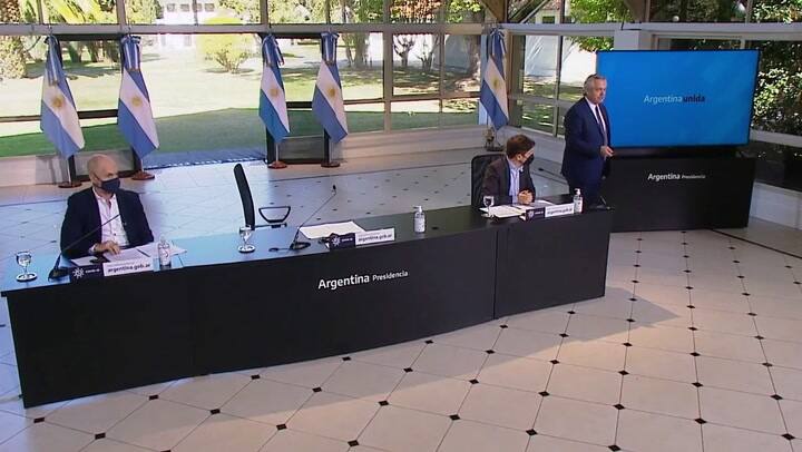 Puede fallar', el inconveniente técnico durante la presentación de Alberto Fernández