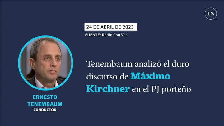 Tenembaum analizó el duro discurso de Máximo Kirchner en el PJ porteño: “Me causa gracia”