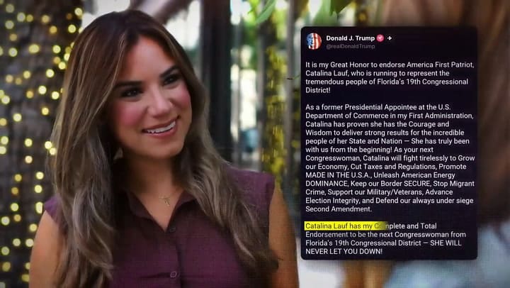 PRESIDENT TRUMP ENDORSES CATALINA LAUF